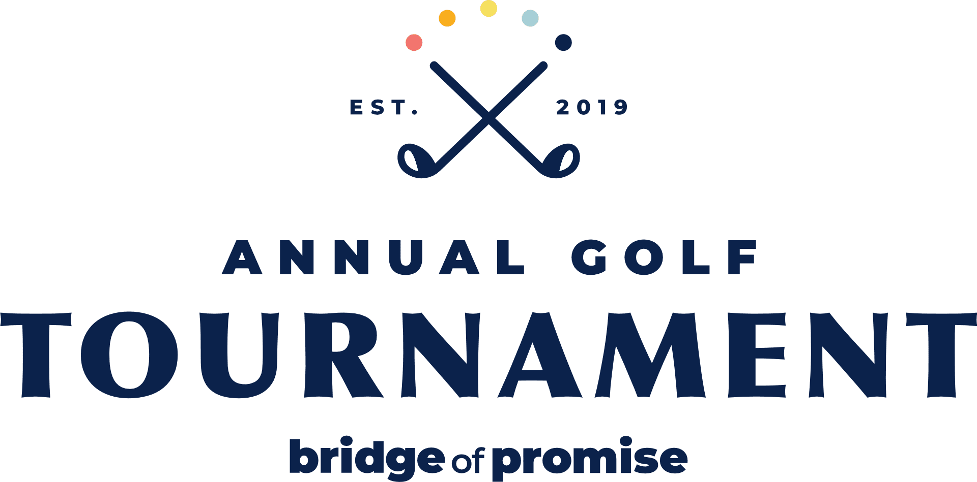 A green banner with the words annual golf tournament written in blue.